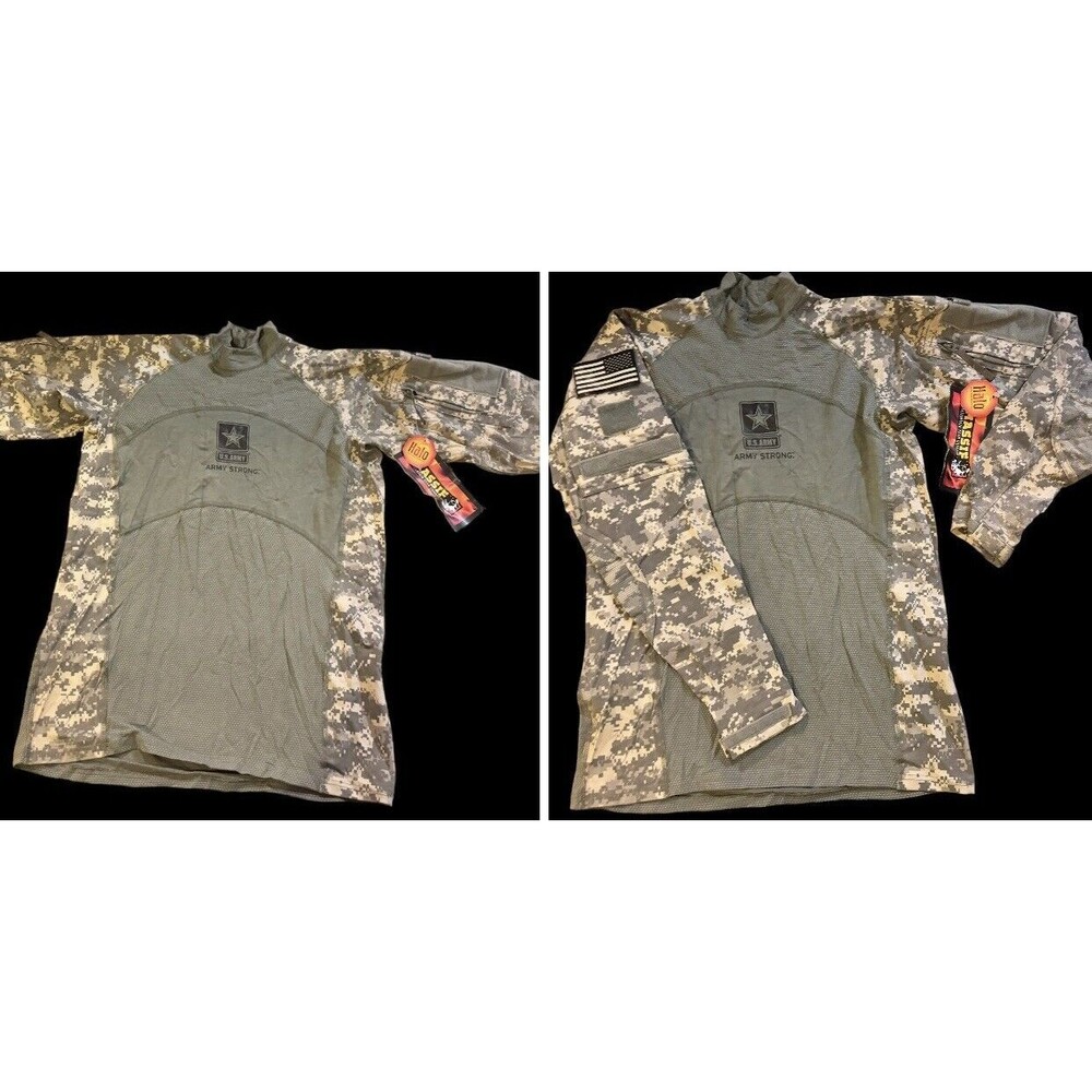 Massif Tactical Army Combat Shirt ACU Long Sleeve Size L Army Strong Logo LOT 2
